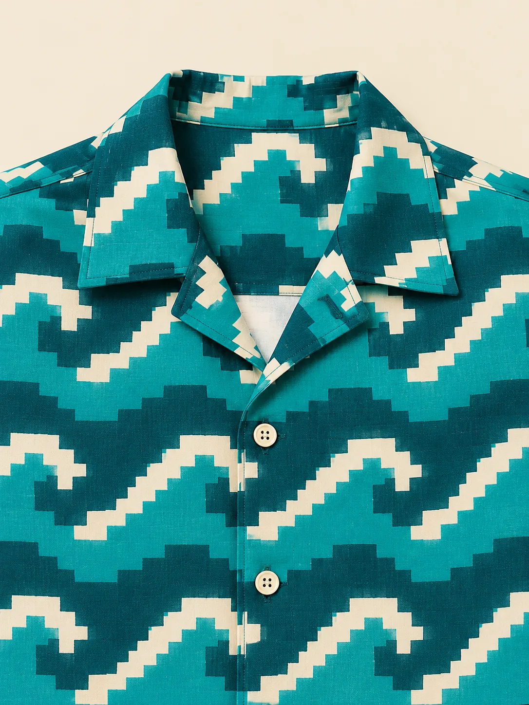 8-Bit Swell Camp Shirt, close-up detail