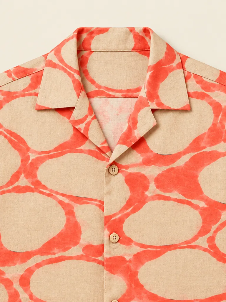 Coral Caustics Camp Shirt, close-up detail