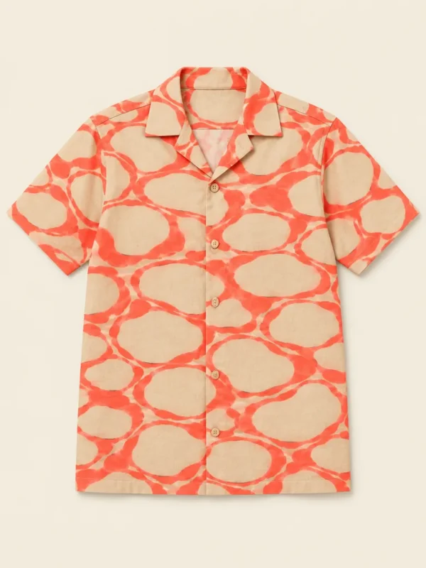 Coral Caustics Camp Shirt, flat-lay product photo