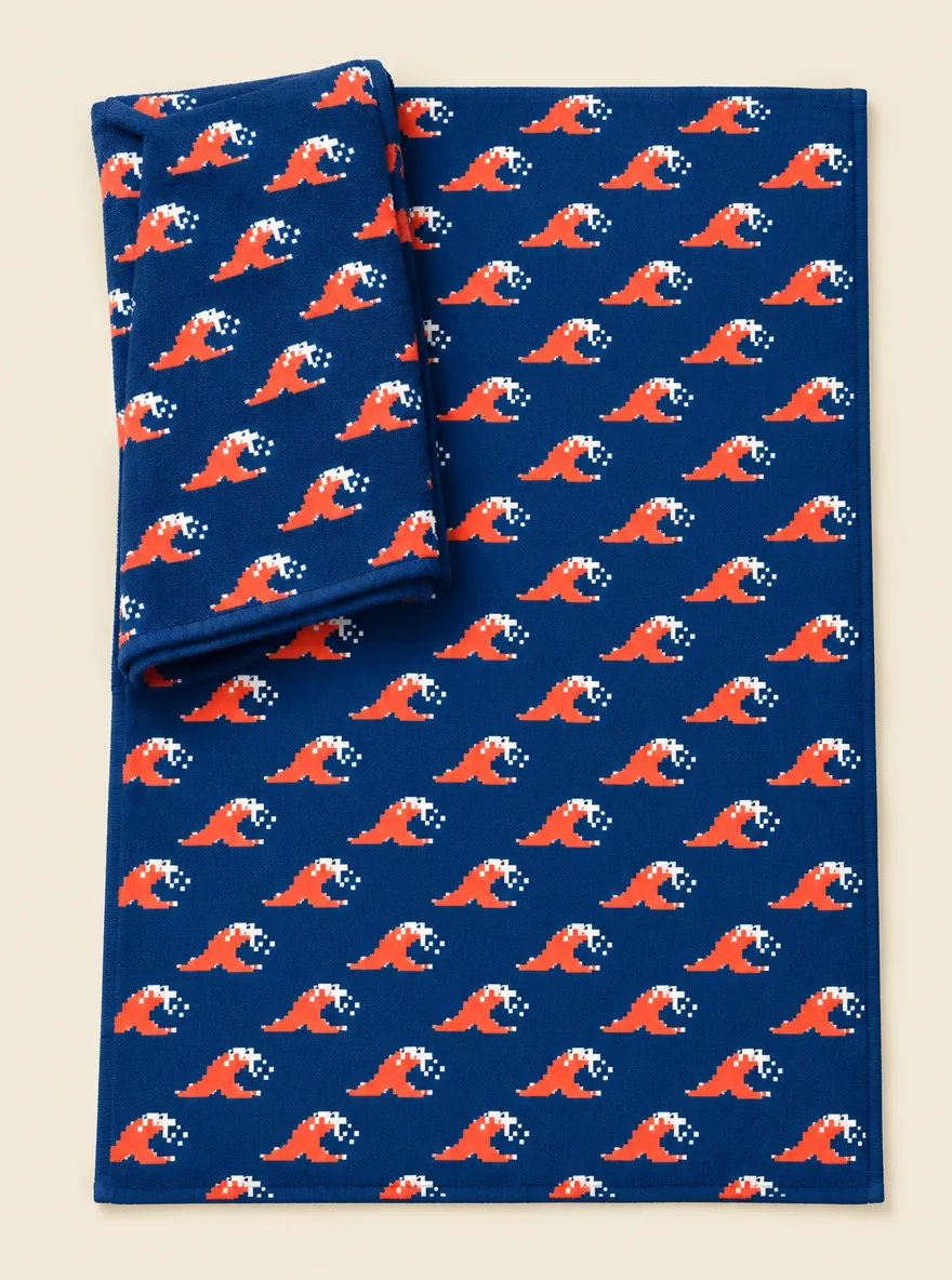 Dither Break Beach Towel, flat-lay product photo