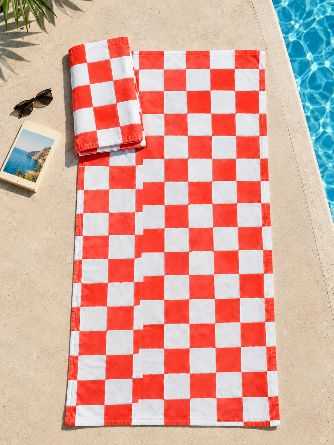 Kiosk Check Beach Towel in use at the pool