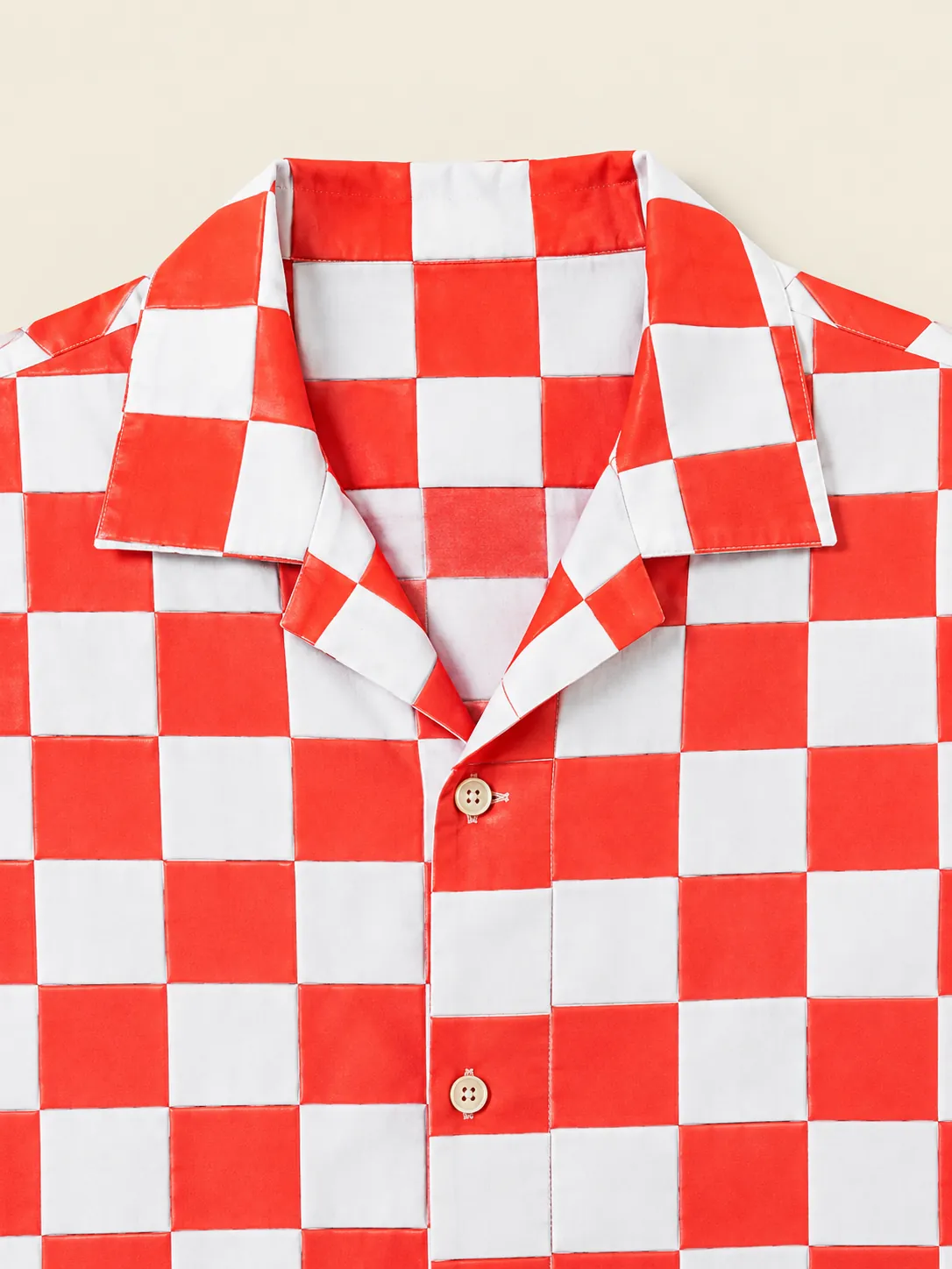 Kiosk Check Camp Shirt, close-up detail