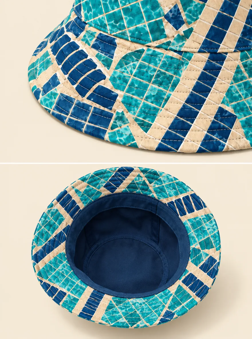 Lane Mosaic Bucket Hat, close-up detail