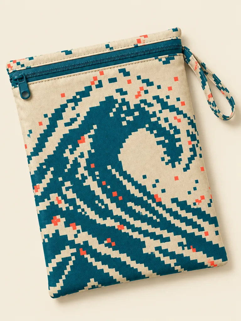 Pixel Wipeout Zip Dry Pouch, close-up detail