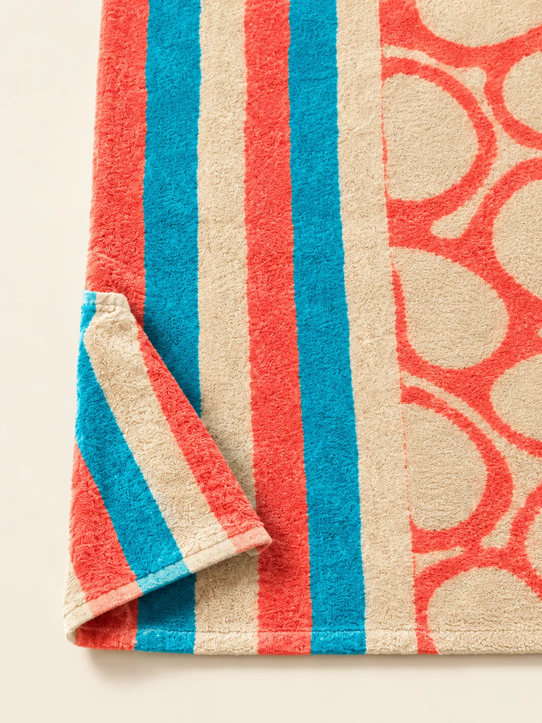 Refraction × Coral Caustics Split Beach Towel, close-up detail