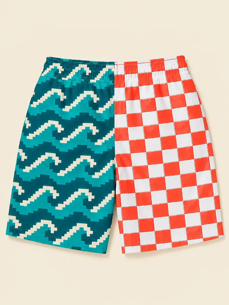 The Belly Flop Split Swim Short, back view