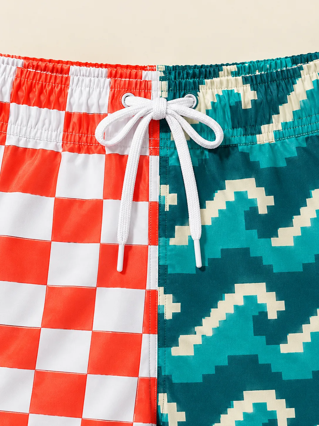 The Belly Flop Split Swim Short, close-up detail