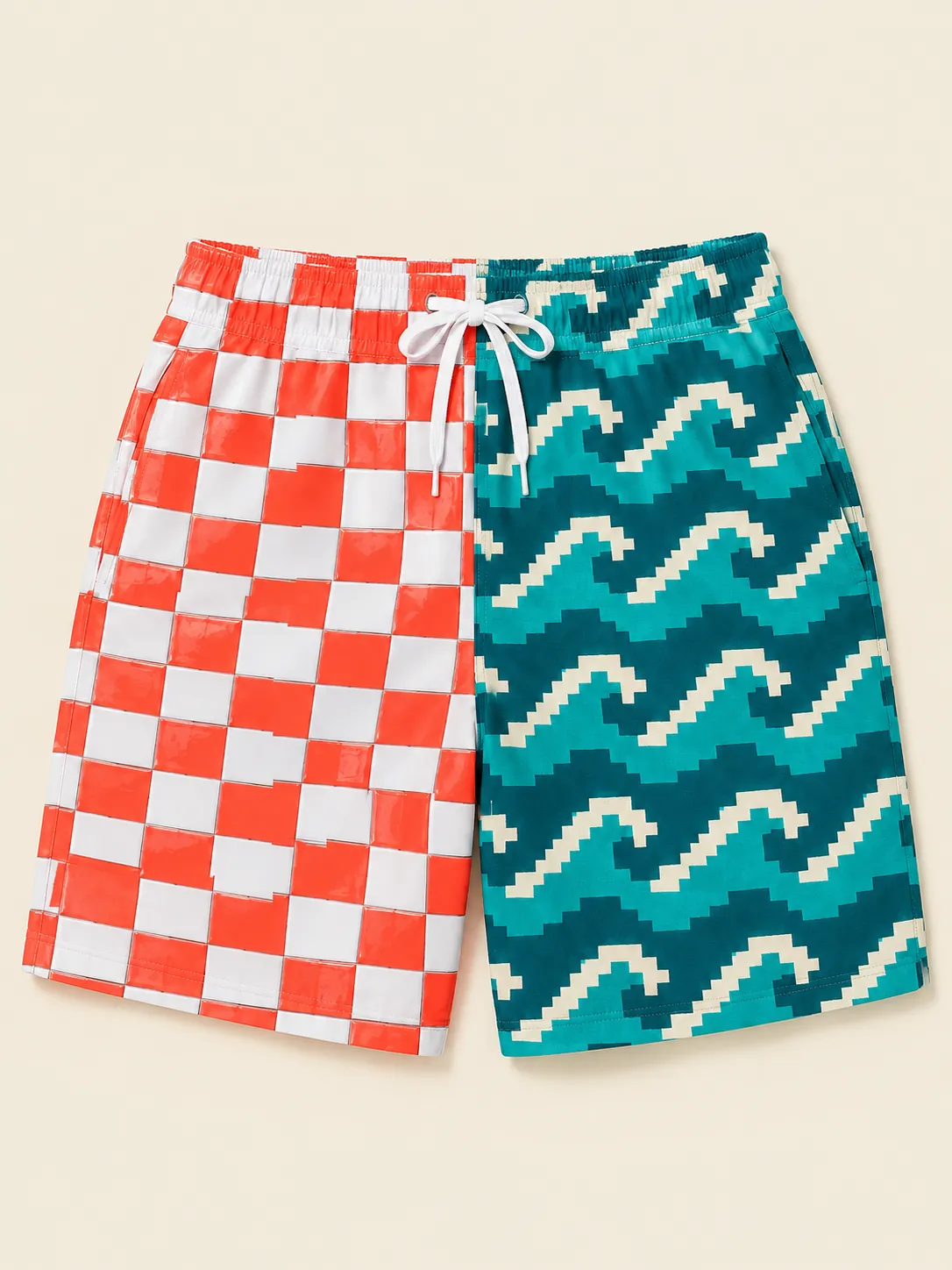 The Belly Flop Split Swim Short, flat-lay product photo
