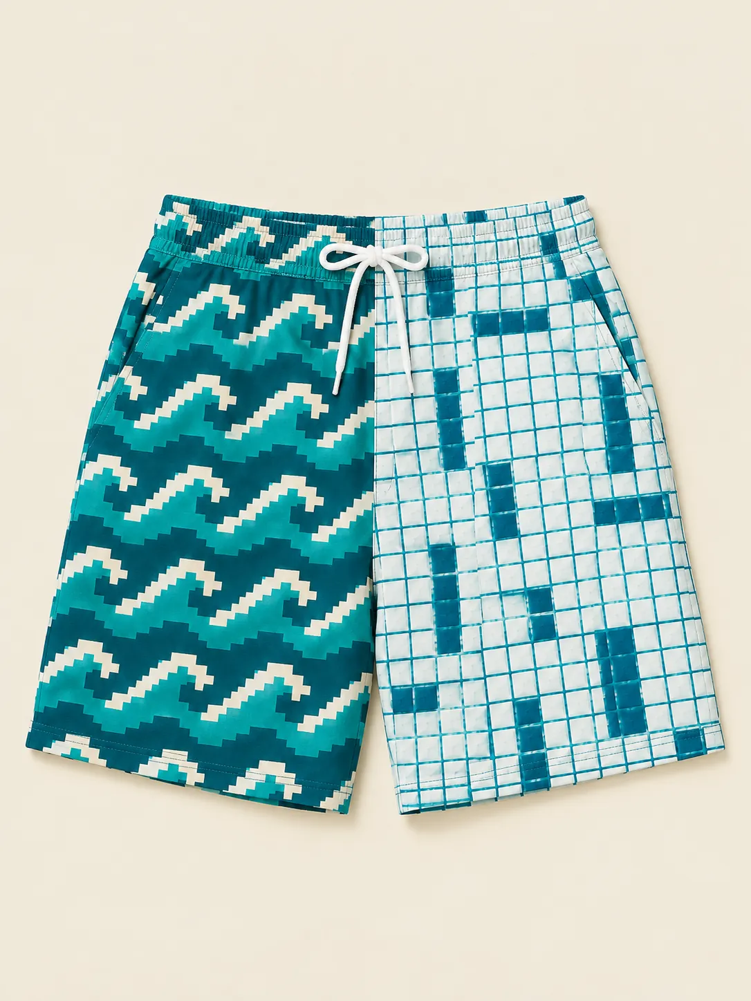 The Cannonball Split Swim Short, flat-lay product photo
