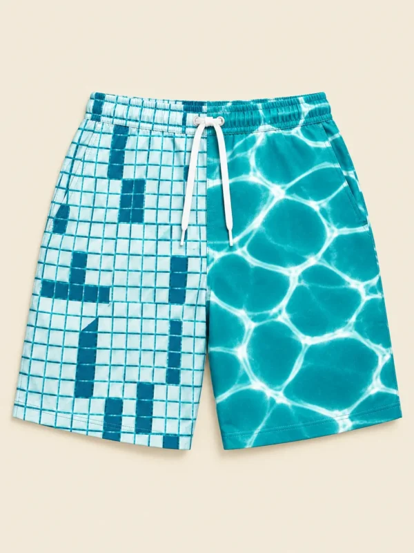 The Deckchair Split Swim Short, flat-lay product photo