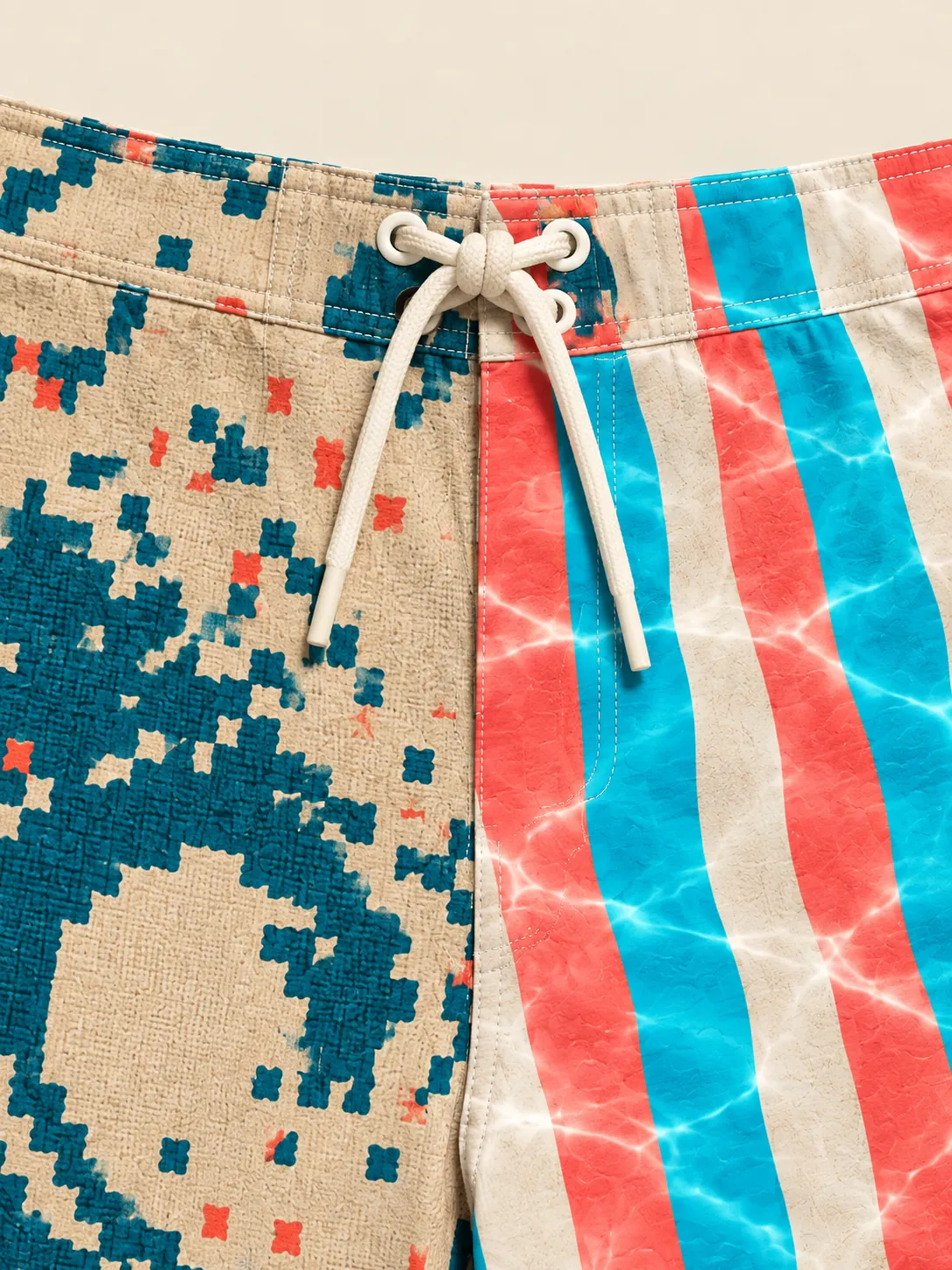 The Deep Breath Split Board Short, close-up detail