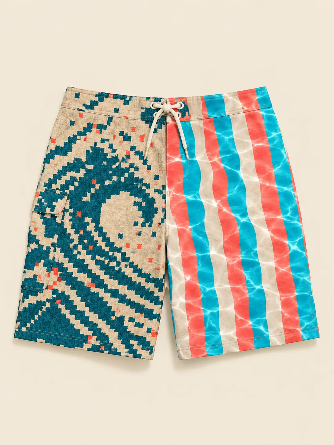 The Deep Breath Split Board Short, flat-lay product photo