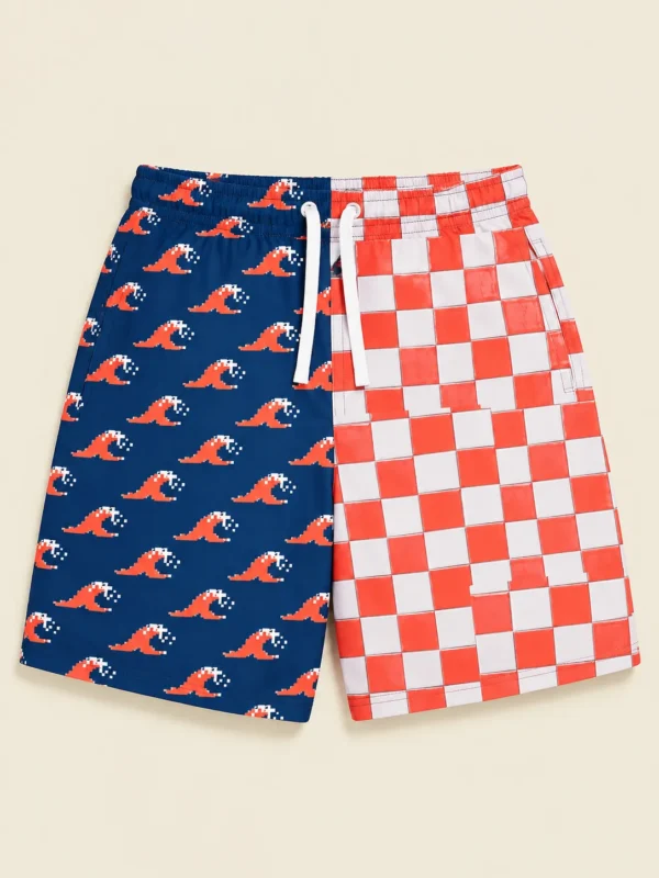 The Deep End Split Swim Short, flat-lay product photo