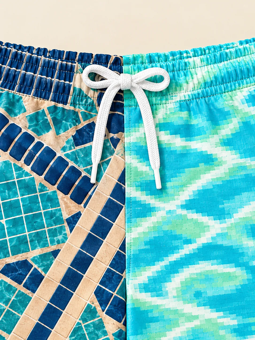 The Diving Board Split Swim Short, close-up detail