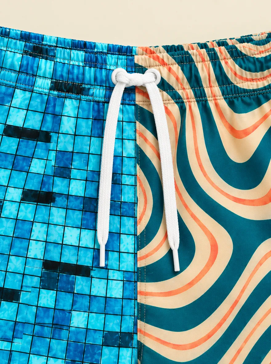 The Last One In Split Swim Short, close-up detail