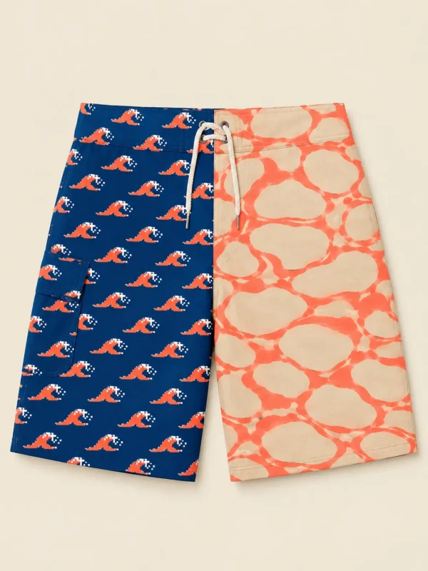 The Lazy River Split Board Short, flat-lay product photo