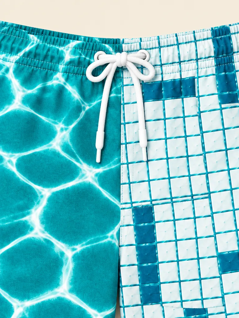 The Lilo Split Swim Short, close-up detail