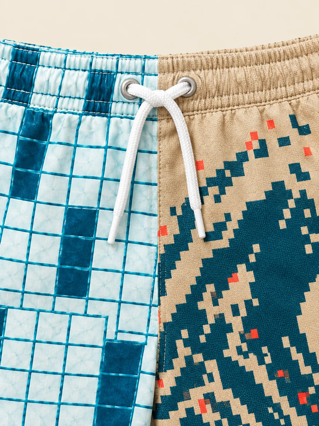 The Marco Polo Split Swim Short, close-up detail