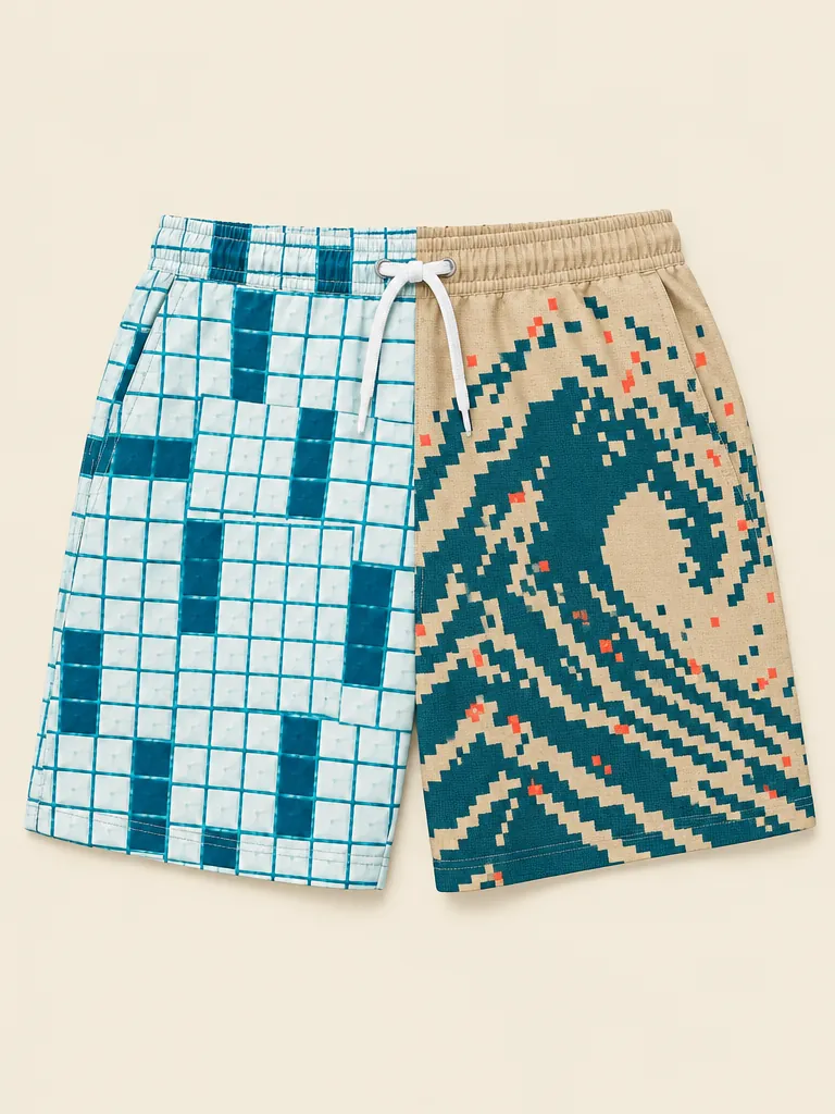 The Marco Polo Split Swim Short, flat-lay product photo