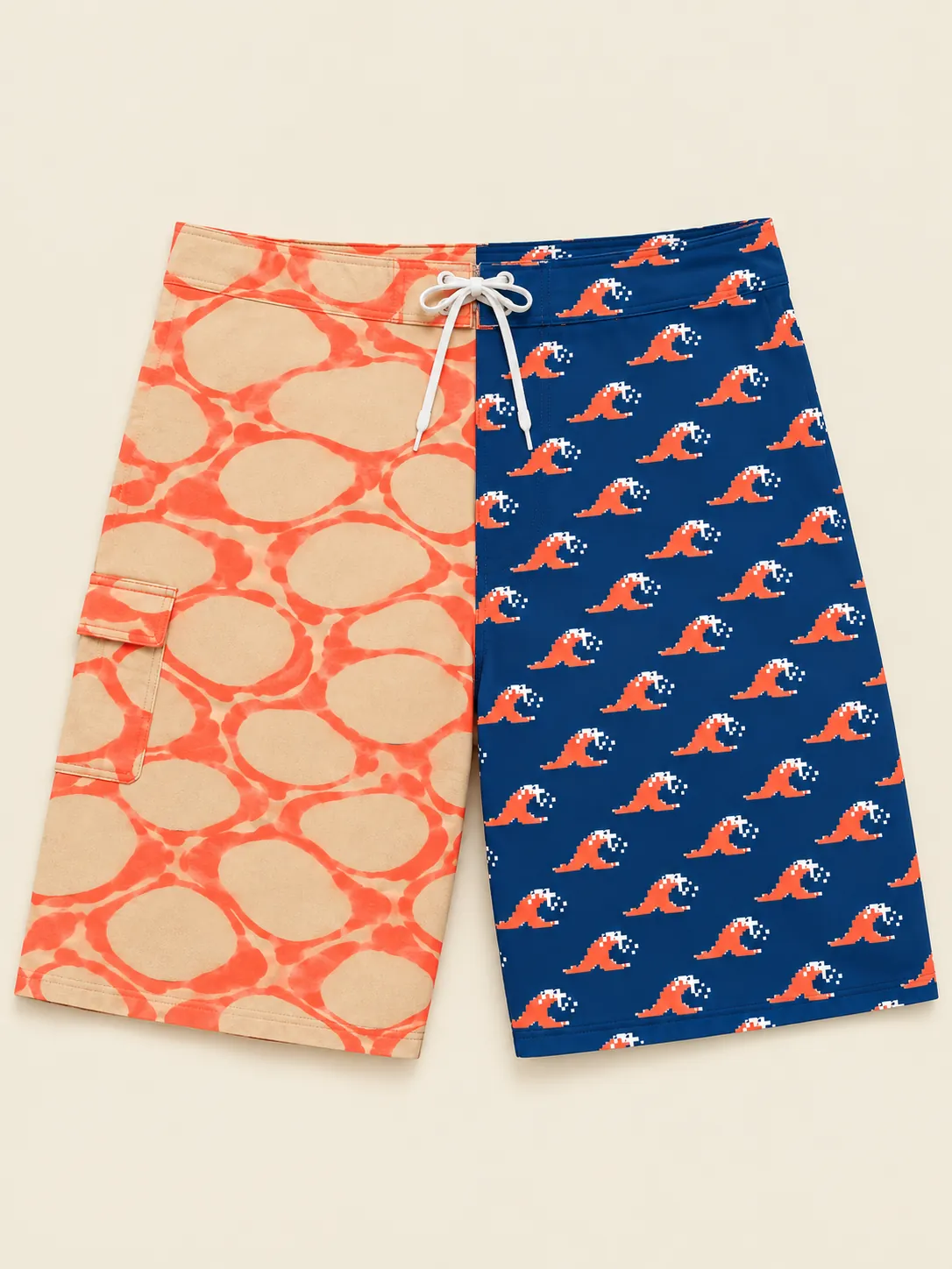 The Night Swim Split Board Short, flat-lay product photo