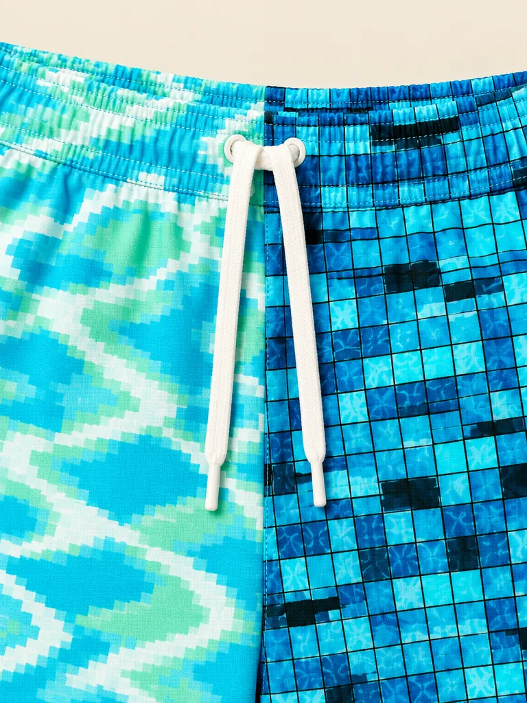 The Pool Noodle Split Swim Short, close-up detail
