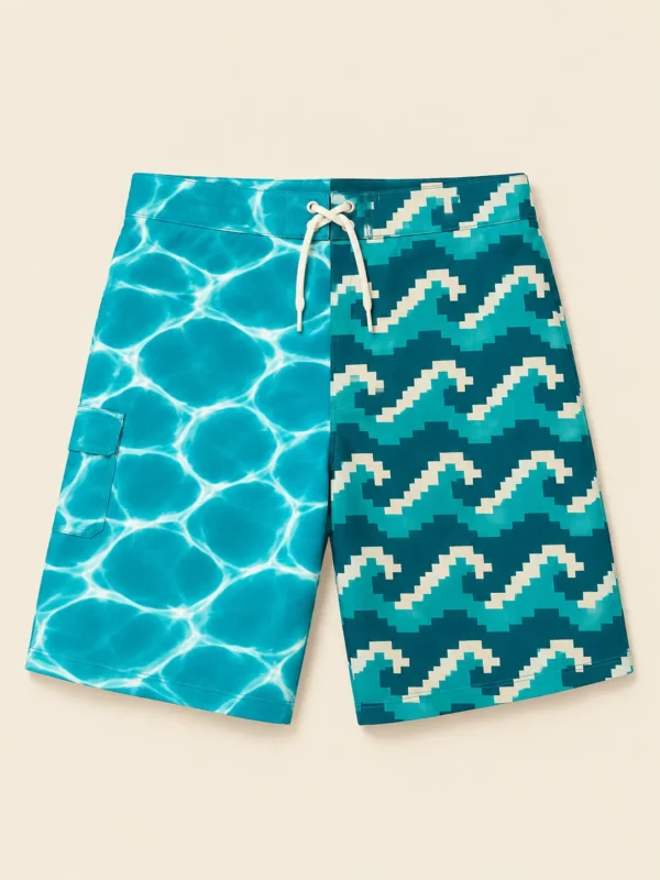 The Pool Party Split Board Short, flat-lay product photo