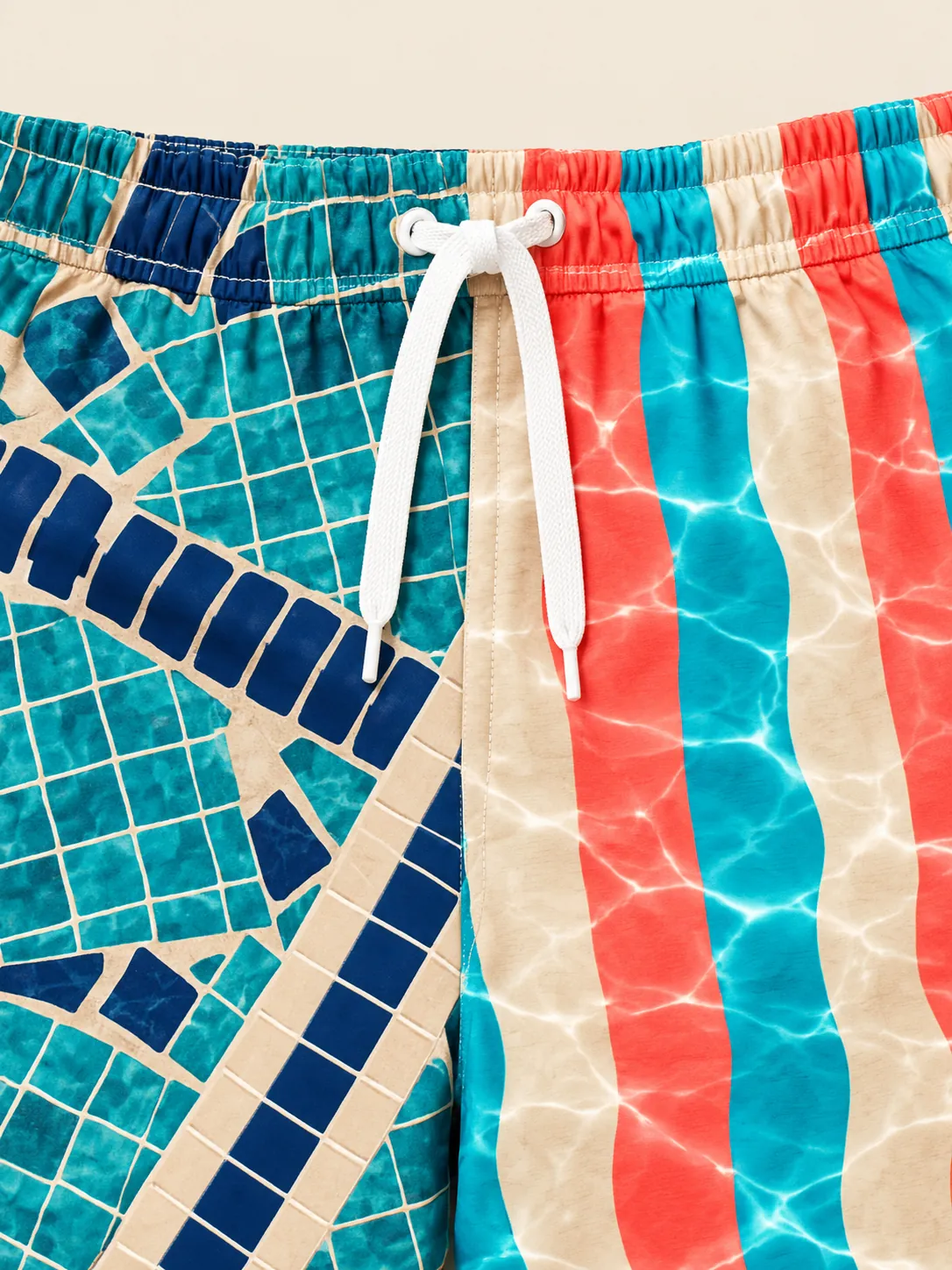 The Splash Zone Split Swim Short, close-up detail