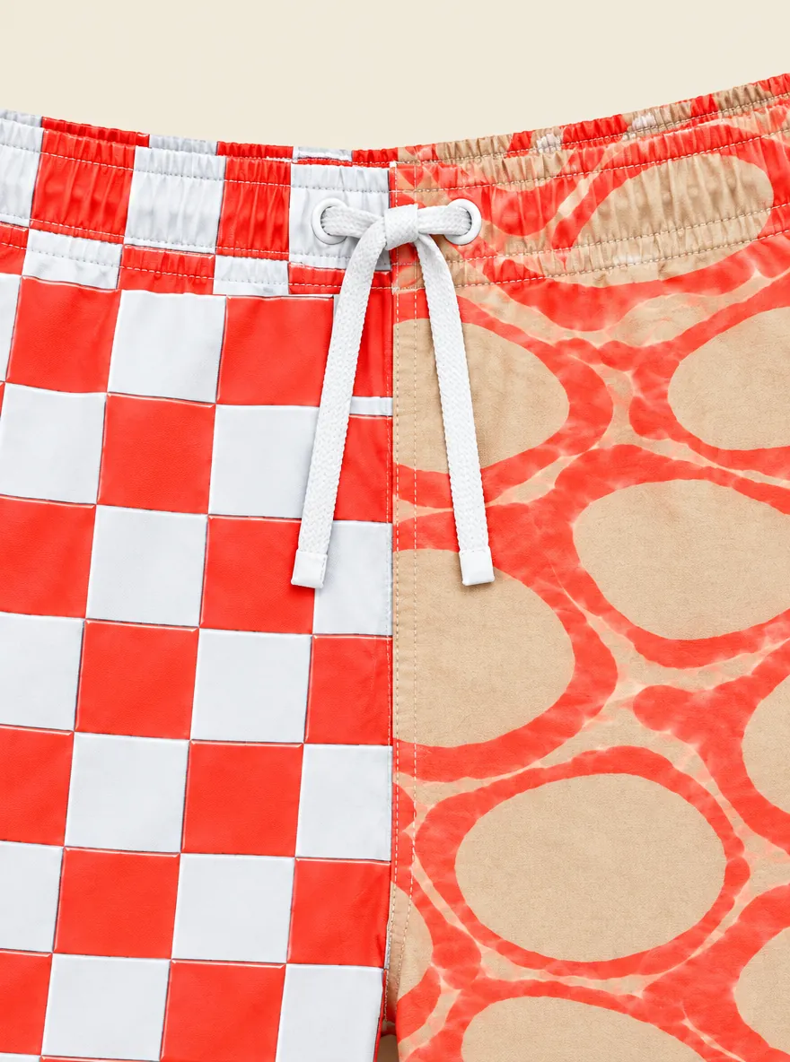 The Towel Claim Split Swim Short, close-up detail