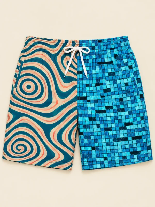 The Wave Pool Split Swim Short, flat-lay product photo