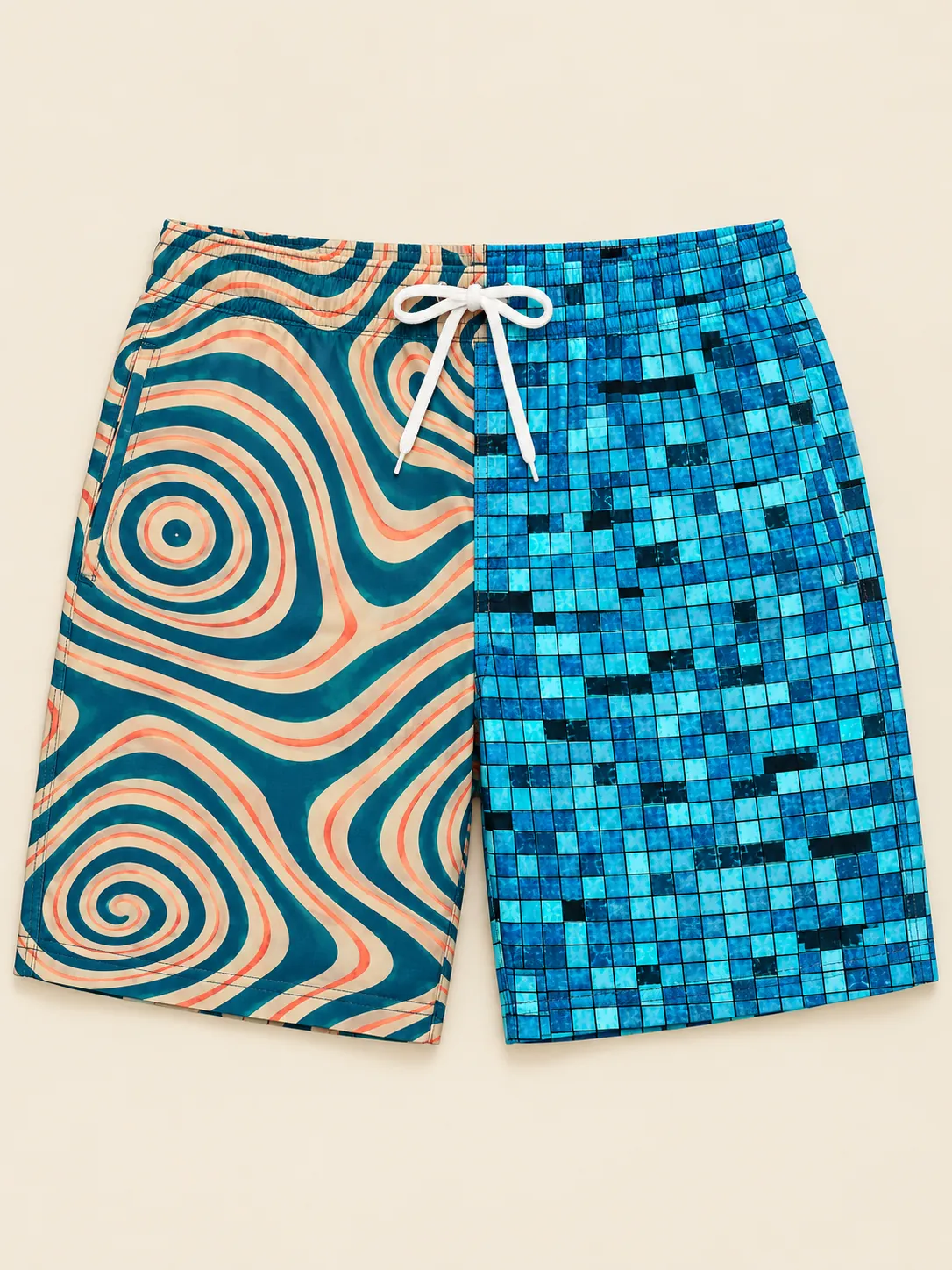 The Wave Pool Split Swim Short, flat-lay product photo