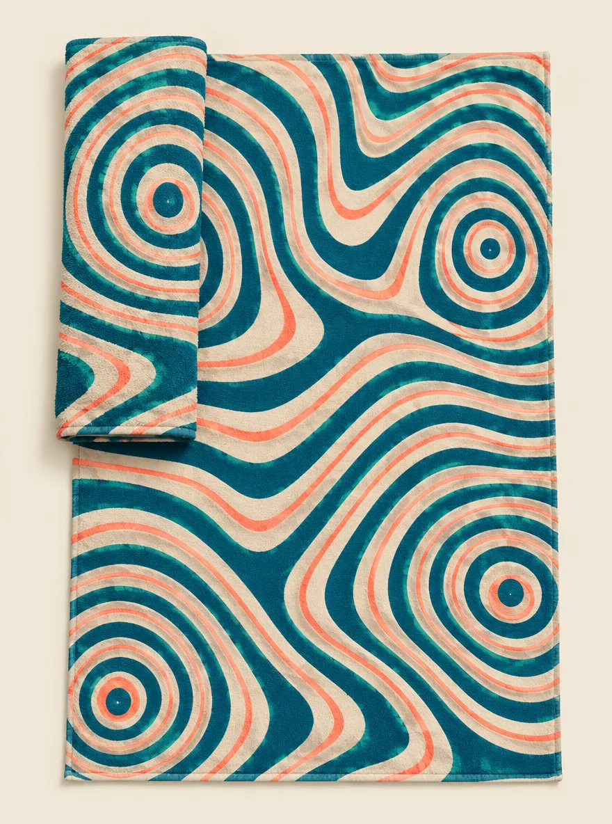 Wobble Beach Towel, flat-lay product photo