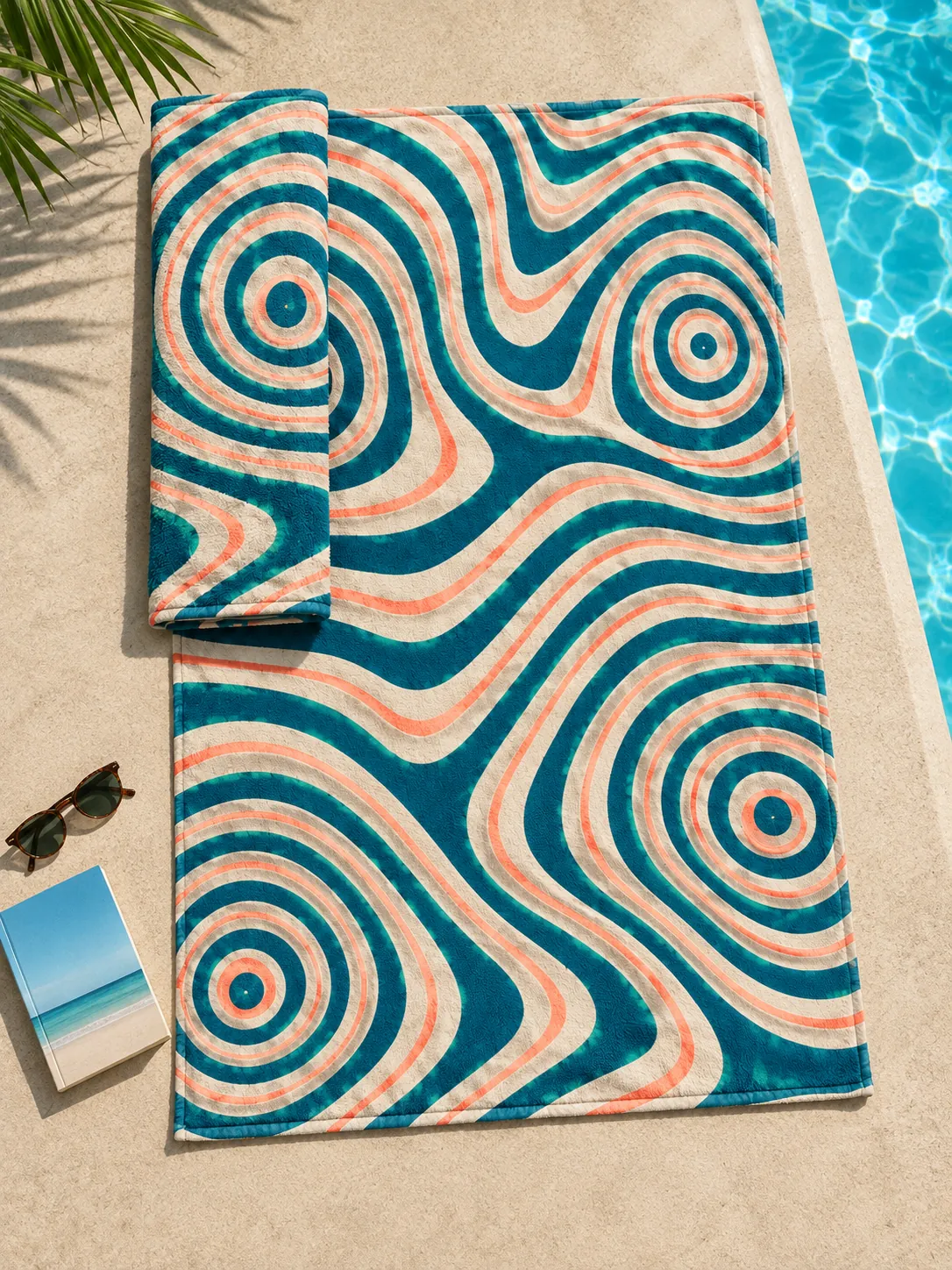 Wobble Beach Towel in use at the pool