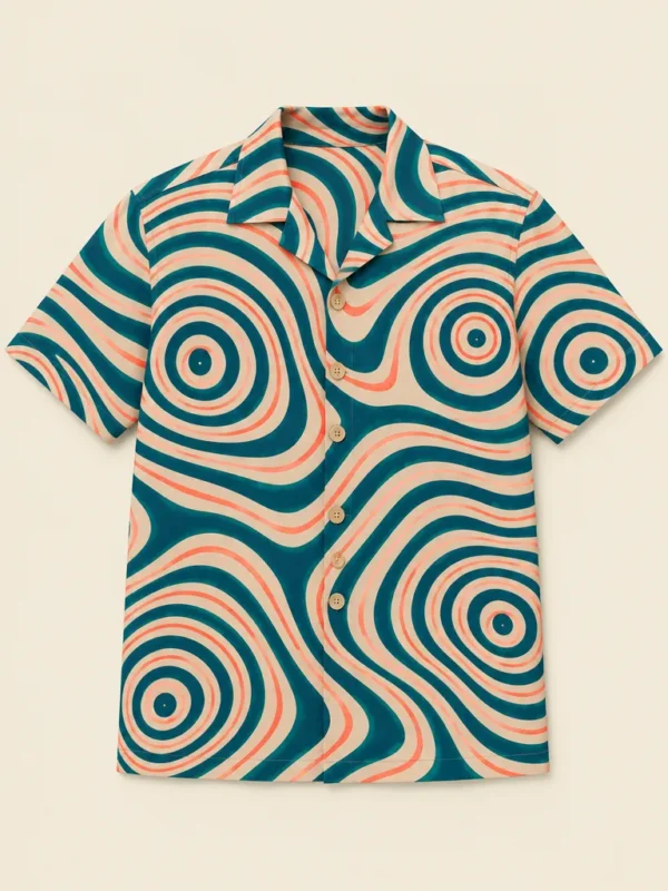 Wobble Camp Shirt, flat-lay product photo