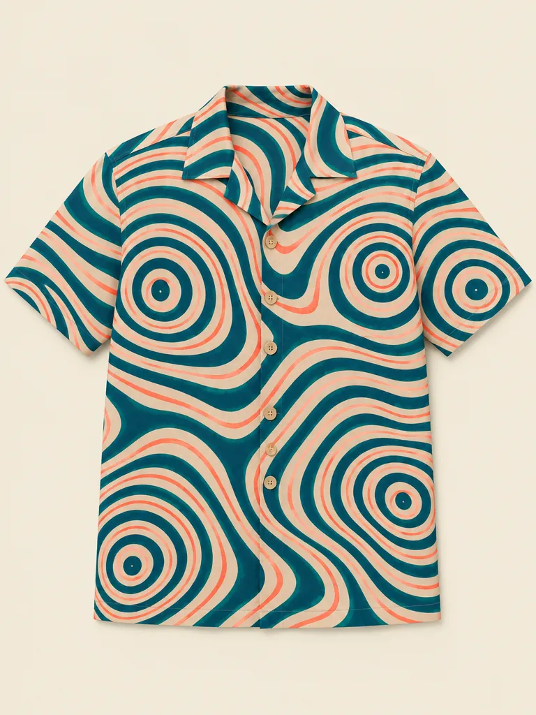 Wobble Camp Shirt, flat-lay product photo